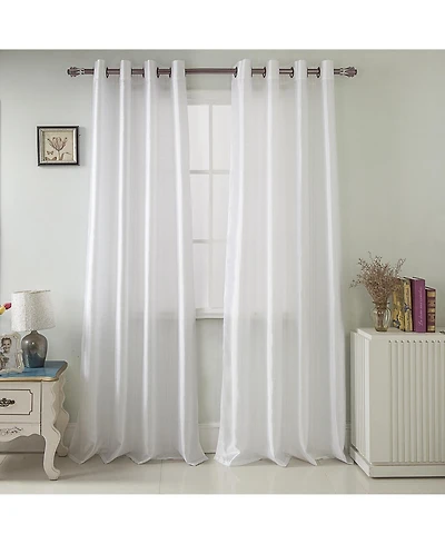 Nancy 2-Piece Grommet Premium Quality Panel 38" x 84" White by Rt Designers Collection