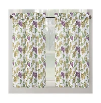 Rt Designer's Collection Latte Printed 3 Pieces Kitchen Curtain Set Includes 1 Valance 52" x 18" and 2 Tiers 26" x 36" Each Multi