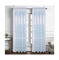 Rt Designers Collection Jayla Stylish & Premium Embroidered Curtain Panel 54" x 90" Teal