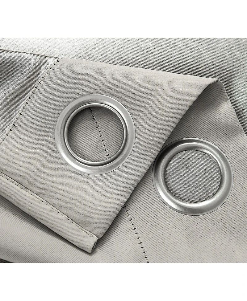 Rt Designer Collection Anchorage Blackout Grommet Luxurious Modern Design Curtain Panel 54" x 95" Silver