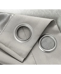 Rt Designer Collection Anchorage Blackout Grommet Luxurious Modern Design Curtain Panel 54" x 95" Silver