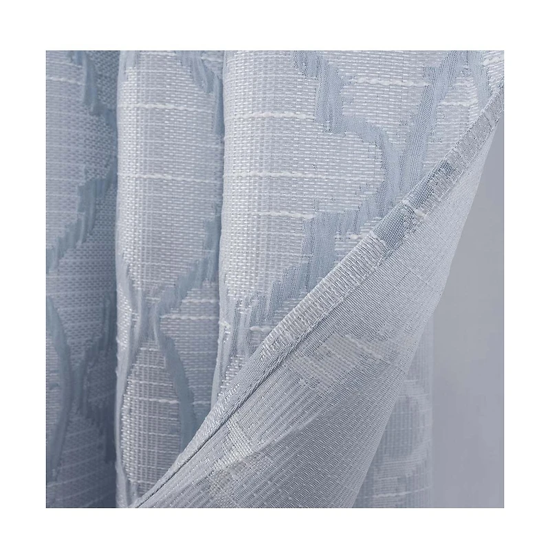 Rt Designers Collection Brookfield Jacquard High Quality Light Filtering Grommet Curtain Panel 54" x 90" Dark Blue