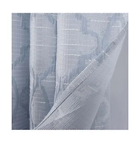 Rt Designers Collection Brookfield Jacquard High Quality Light Filtering Grommet Curtain Panel 54" x 90" Dark Blue