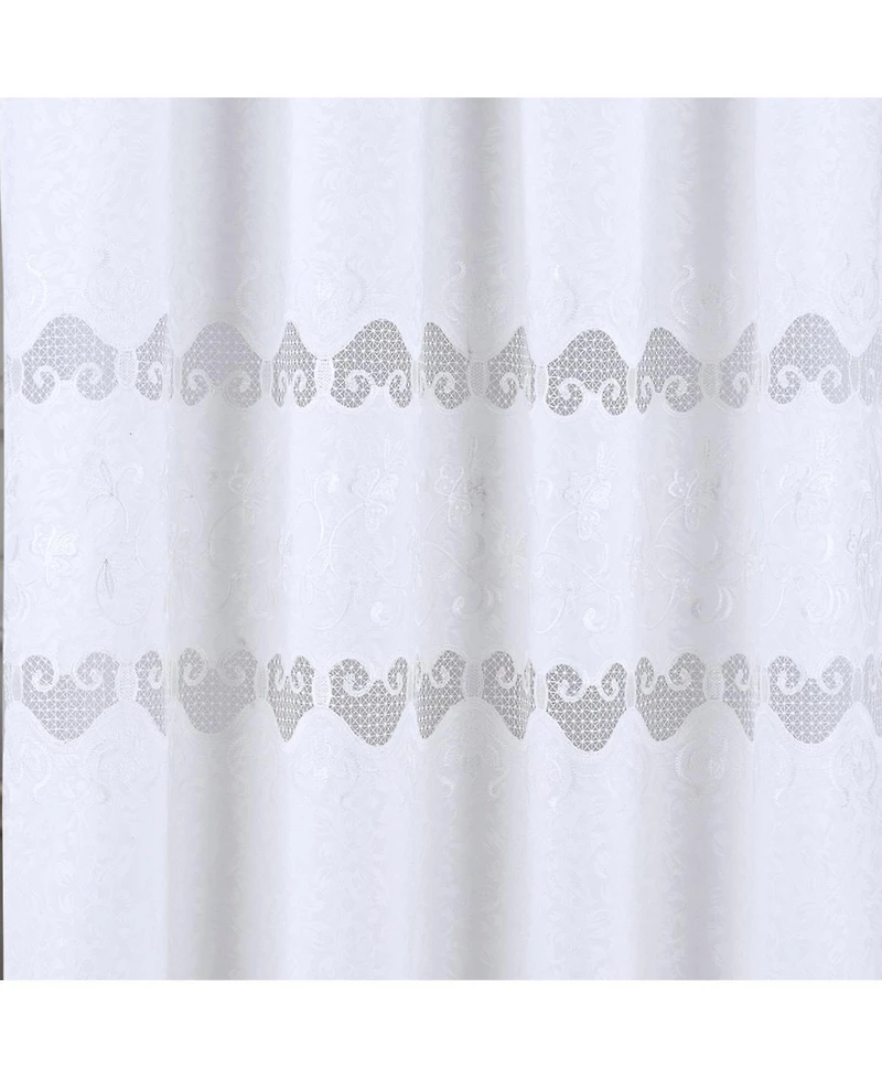 Rt Designer Collection Alice Macrame Luxurious Decorative Rod Pocket Curtain Panel 54" x 84" White