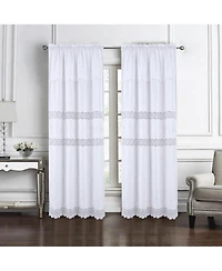 Rt Designer Collection Antonia Macrame Luxurious Decorative Rod Pocket Curtain Panel 54" x 84