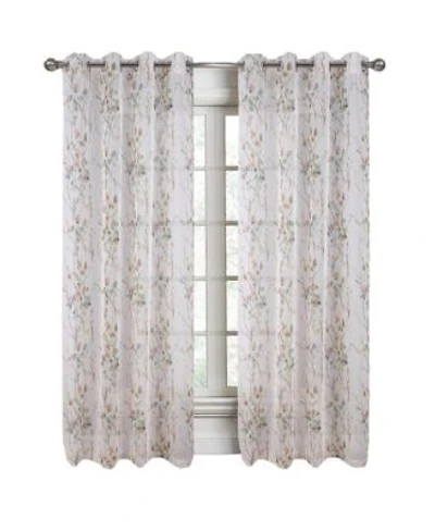 Rt Designers Collection Amelia Printed Doily Grommet Light Filtering Curtain Panels For Bedroom 54 X22 X 90 X22