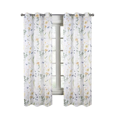 Rt Designers Collection Kelce Doily Grommet Light Filtering Window Curtains for Bedroom 54" x 90" Gold