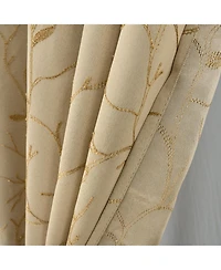 Rt Designer Collection Luciana Embroidered Blackout Luxurious Decorative Grommet Curtain Panel 54" x 84" Beige
