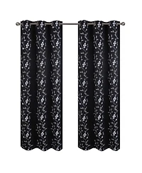 Rt Designer Collection Lilian Embroidered Blackout Luxurious Decorative Grommet Curtain Panel 54" x 95