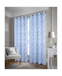 Rt Designer Collection Ellis Jacquard 2 Pack Luxurious Modern Design Curtain Panel Pair 36" x 84" Wedgwood