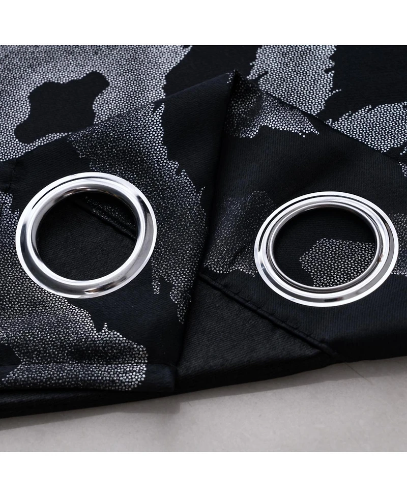 Rt Designer Collection Heathrow Halo Foil Blackout Luxurious Decorative Grommet Curtain Panel 54" x 90