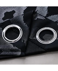 Rt Designer Collection Heathrow Halo Foil Blackout Luxurious Decorative Grommet Curtain Panel 54" x 90