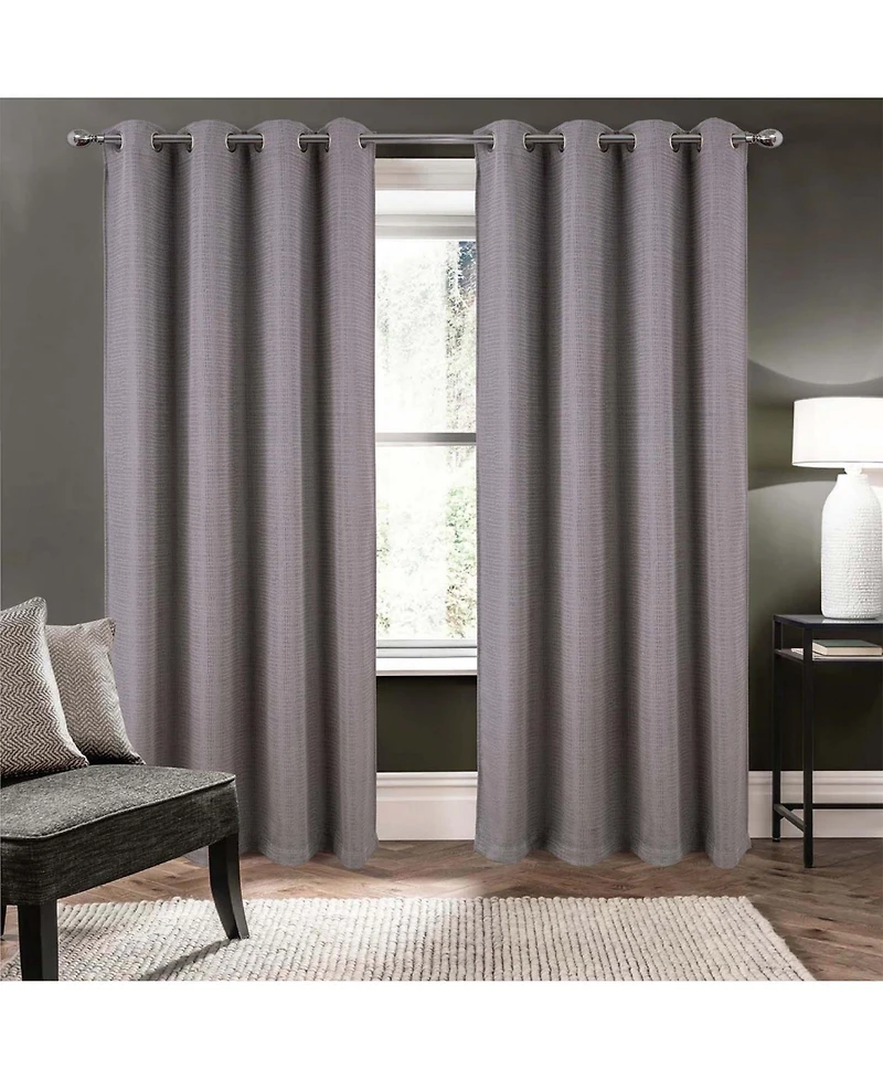 Rt Designer Collection Demi Lux Jacquard Blackout Grommet Curtain Panel 52" x 84" Charcoal