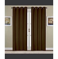 Rt Designers Collection Kennedy Room Darkening Grommet Curtain Panel 54" x 84" Chocolate