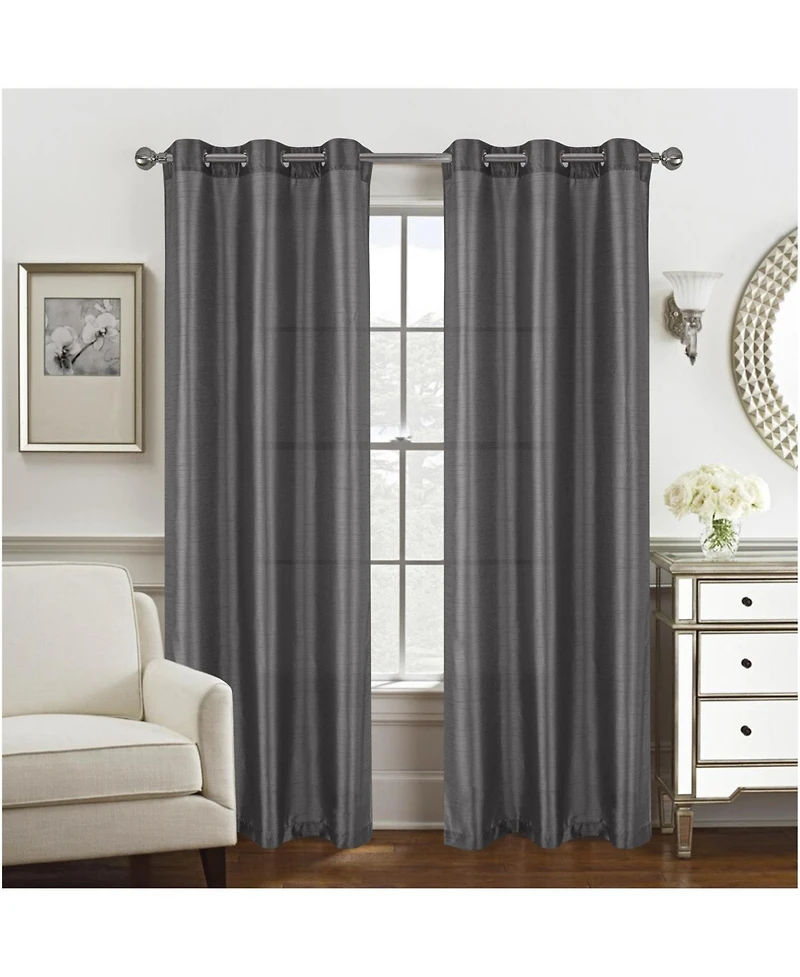 Rt Designer Collection Nancy Grommet Luxurious Modern Design Curtain Panel 54" x 95" Charcoal