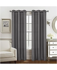 Rt Designer Collection Nancy Grommet Luxurious Modern Design Curtain Panel 54" x 95" Charcoal