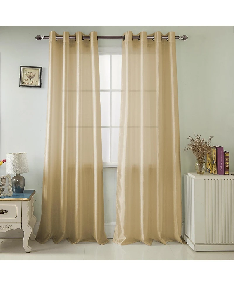 Rt Designer Collection Nancy Grommet Luxurious Modern Design Curtain Panel 54" x 95" Beige