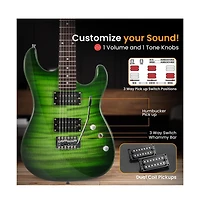 Pyle 6-String Electric Guitar Kit- Includes Amplifier with Accessory Kit