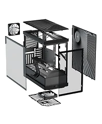 Hyte Y40 S-Tier Aesthetic Panoramic Tempered Glass Atx Mid-Tower Gaming Computer Case, Black