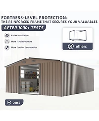 Streamdale Furniture Campcraft 10x12ft Steel Storage Shed w/ Windows - 2 Colors