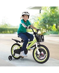 Sugift 16 Inch Kids Bike Adjustable with Detachable Training Wheels for 4-8 Years Old