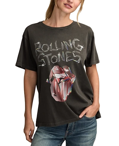 Lucky Brand Women's Rolling Stones Shatter Boyfriend Crewneck T-Shirt