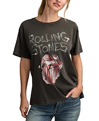 Lucky Brand Women's Rolling Stones Shatter Boyfriend Crewneck T-Shirt