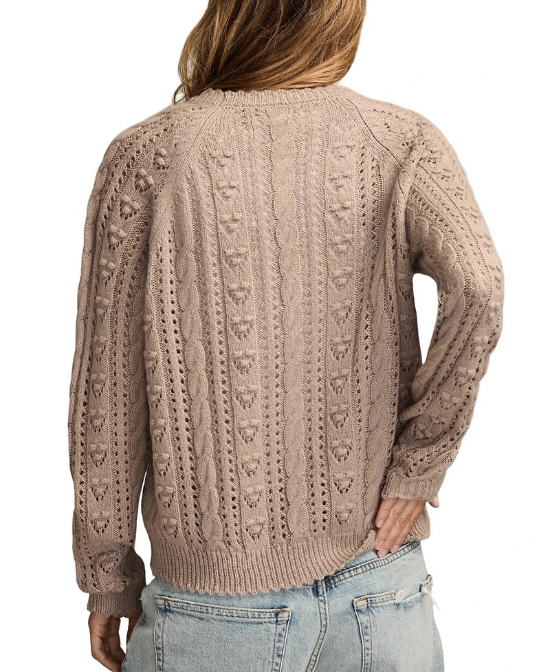 Lucky Brand Women's Pointelle Crewneck Sweater