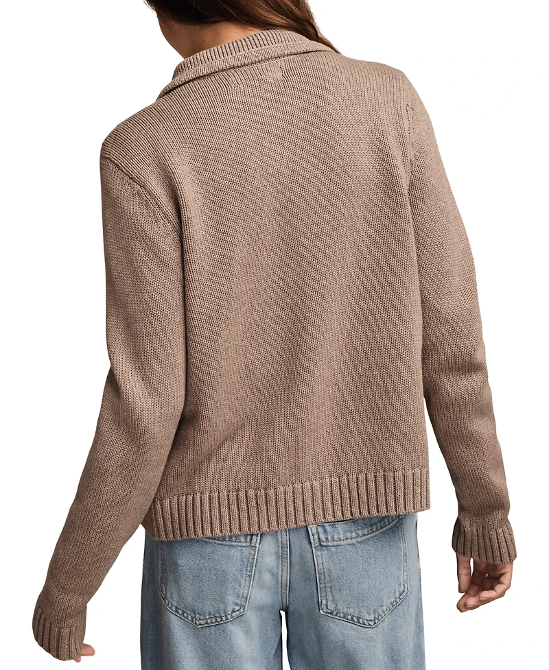 Lucky Brand Women's Collared Button-Up Cardigan Sweater