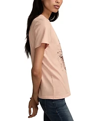 Lucky Brand Women's Butterfly Hamsa Classic Crewneck T-Shirt