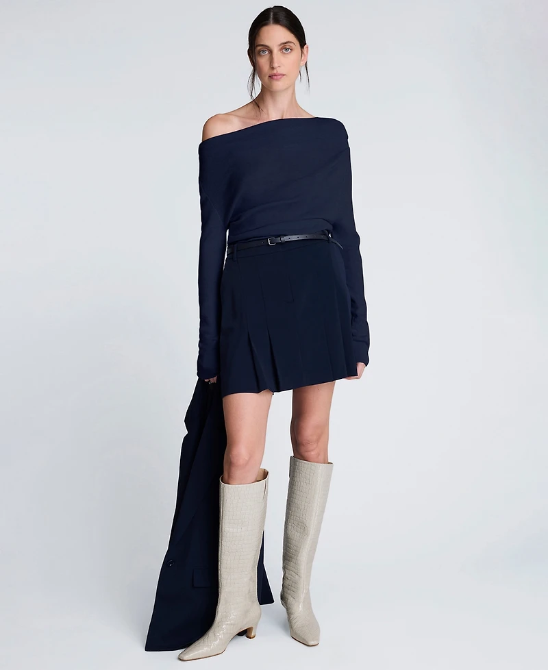 Kenneth Cole Women's Asymmetrical Drape Front Long-Sleeve Sweater