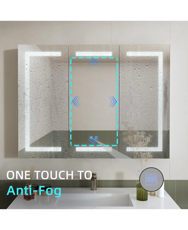 Bathroom Cabinet with Led Mirror, Anti-fog function