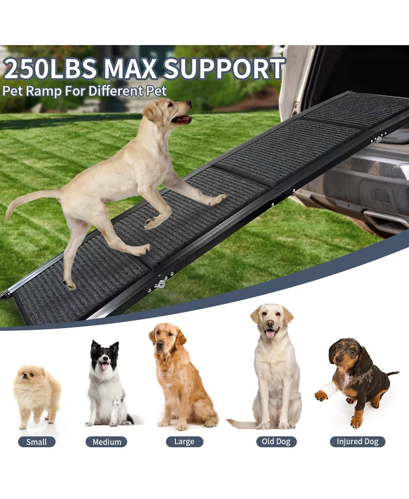 Streamdale Furniture 63" Folding Dog Ramp for Car - Non-Slip Wide 250LBS