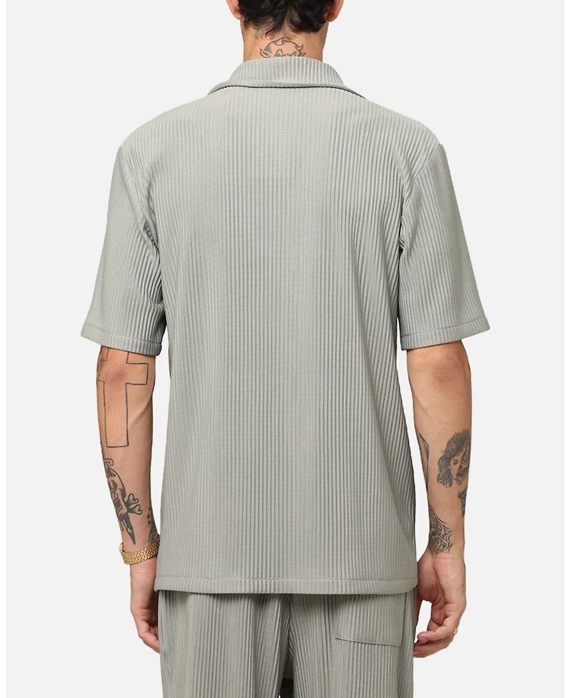 Xxiii Men's Pleated Button Up Shirt