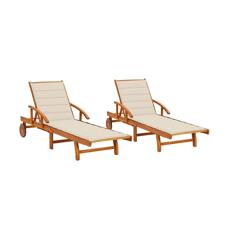 vidaXL Solid acacia wood Sun Lounger