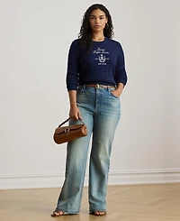 Lauren Ralph Plus Embroidered Crest Sweater