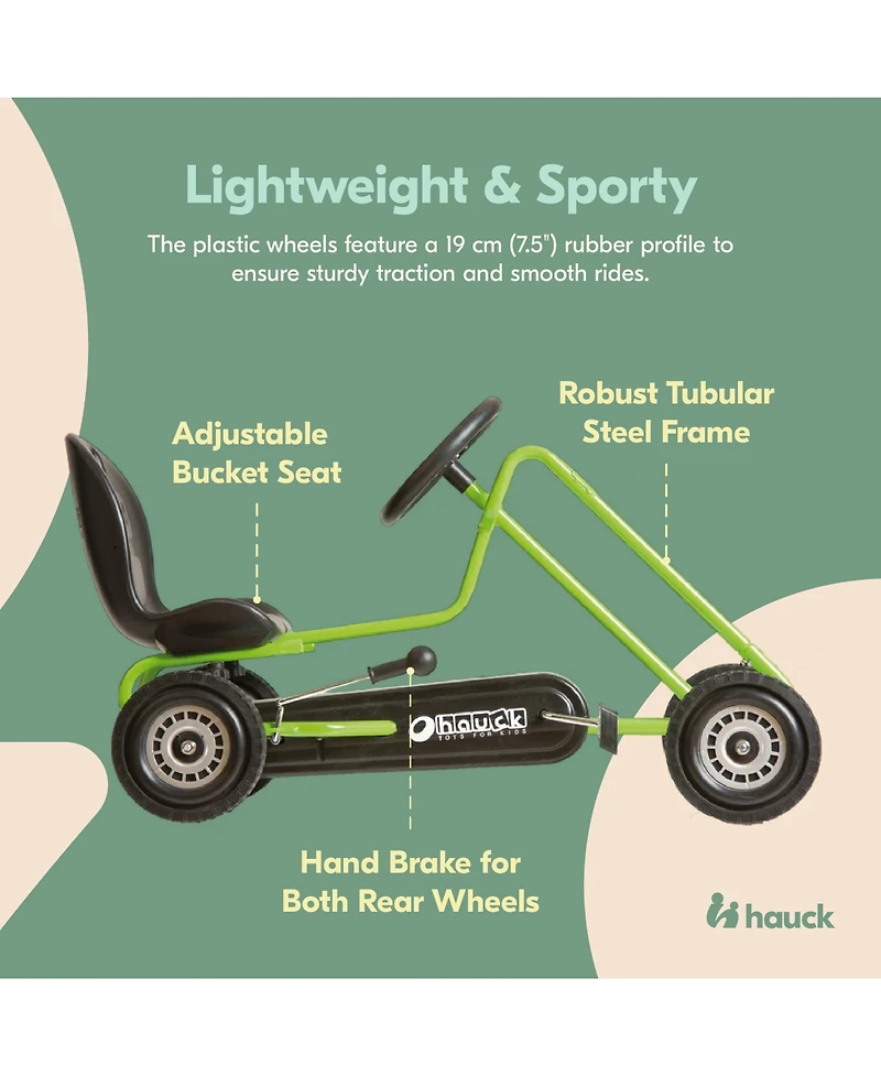 hauck Lightning Ergonomic Pedal Ride On Go Kart Toys for Boys and Girls