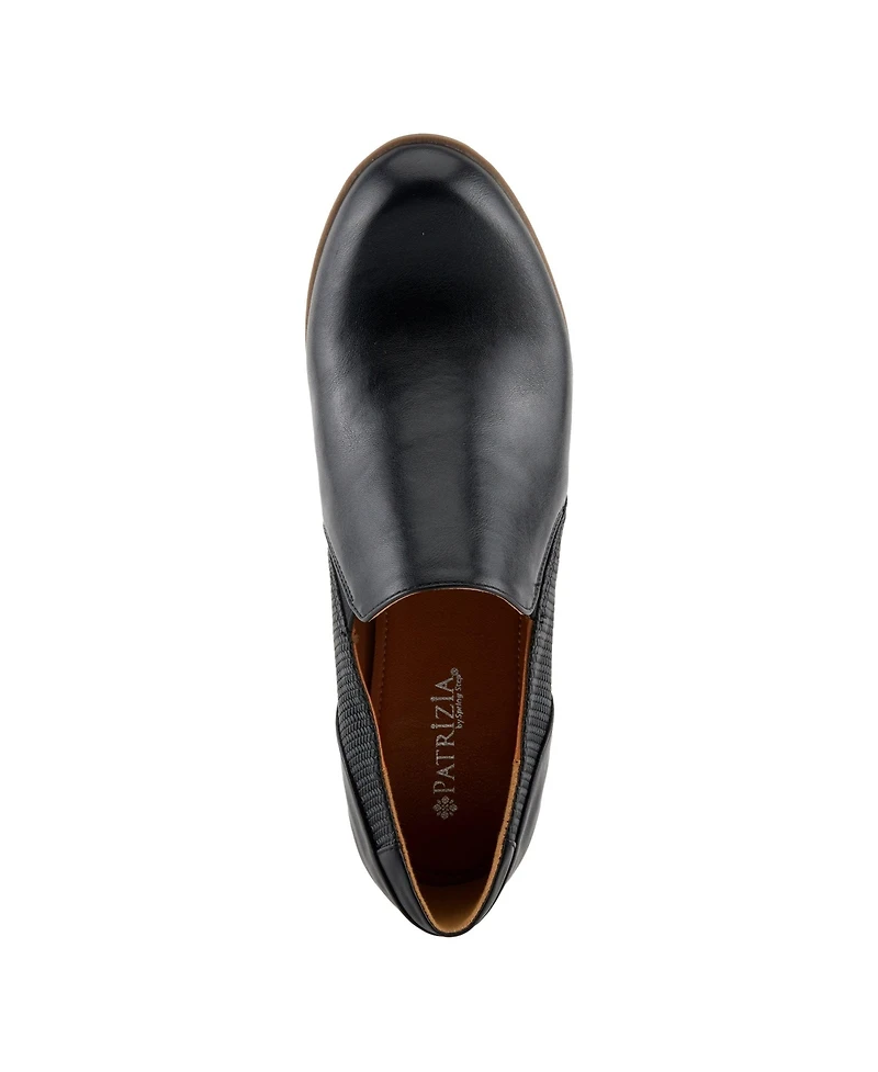 Patrizia Women s Julaneah Embossed Slip-On Shooties with Elastic Fit and Block Heel