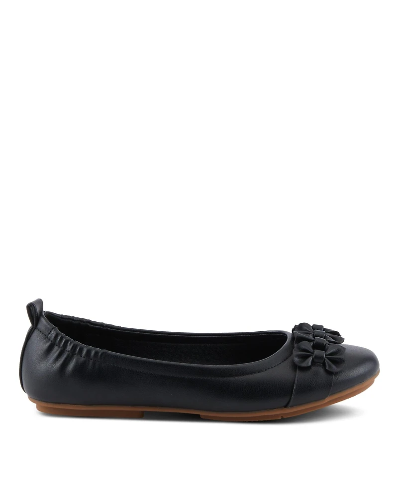 Patrizia Women's Bow Detail and Scrunch Back Ballay Ballet Flats