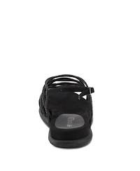 Patrizia Women's Glamgloss Rhinestone Interwoven Strap Flat Sandals