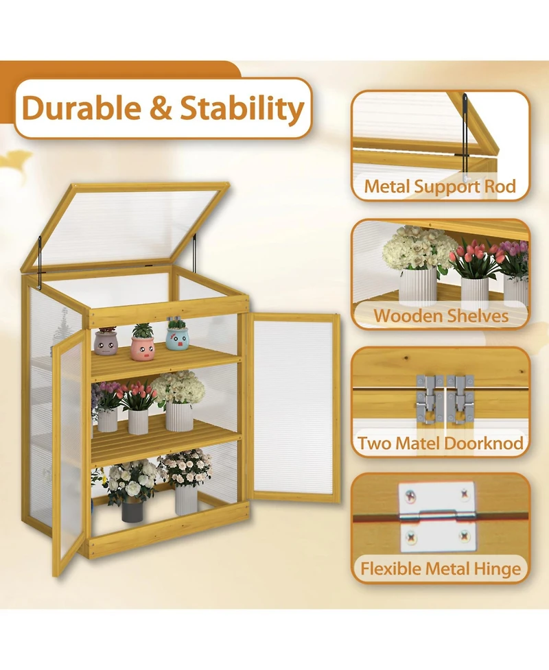 Streamdale Furniture Wooden Cold Frame Greenhouse