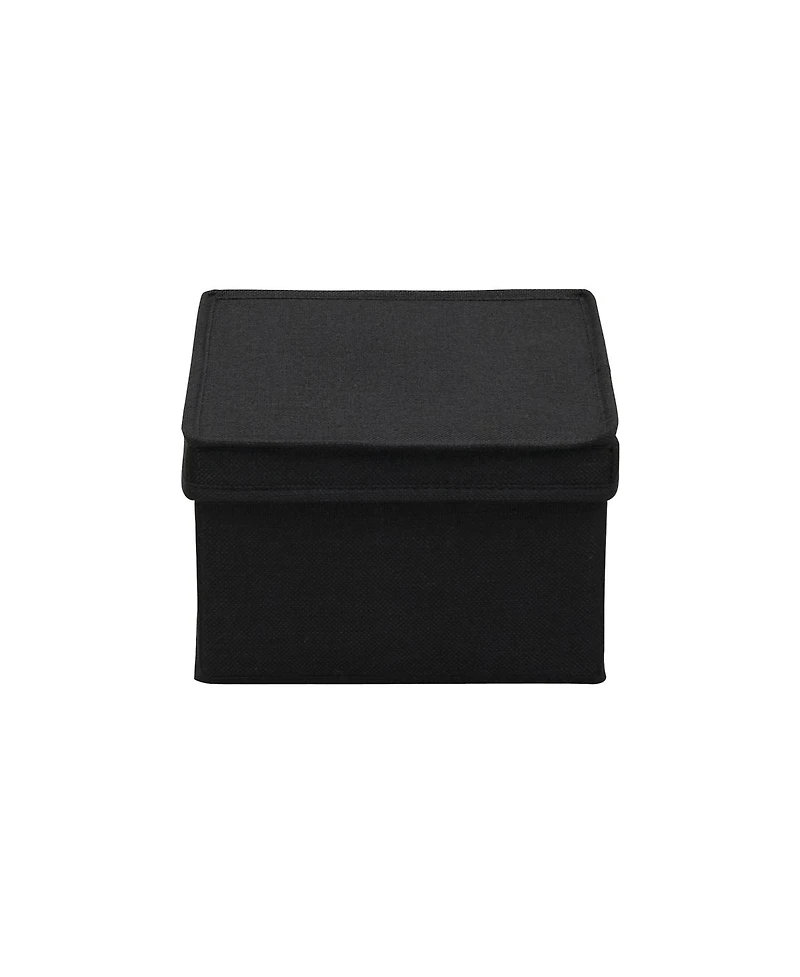 Household Essentials Medium Fabric Storage Bins, Set of 2, Luxe Black Fabric
