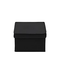 Household Essentials Medium Fabric Storage Bins, Set of 2, Luxe Black Fabric