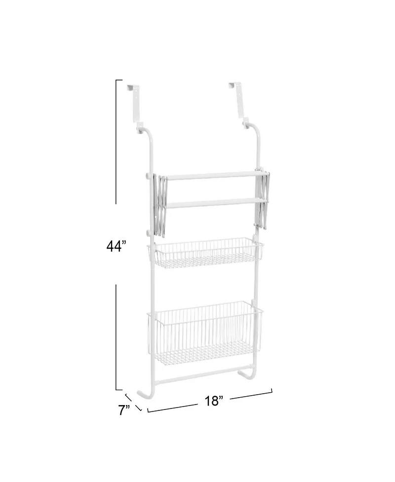 Household Essentials Metal Over the Door Drying Storage Rack, White