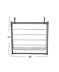 Household Essentials Metal Expandable Over the Door Drying Rack, Grey