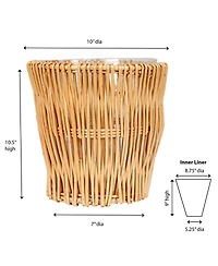 Household Essentials Small Reed Willow Waste Basket, Natural