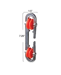 Household Essentials Metal Clothesline Spreader, Silver and Red