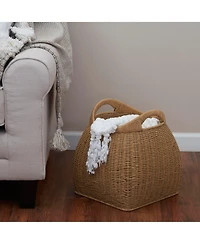 Household Essentials Paper Rope Basket with Handles, Natural