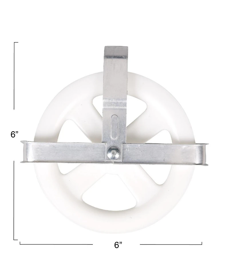 Household Essentials Clothesline Pulley, Silver and White