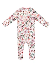 Copper Pearl Baby Girls' Natalie Printed Zip-Up Footed Pajamas